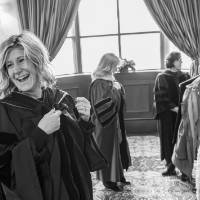 faculty laughing together